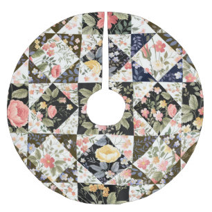 フローラパッチワーク:ヴィンテージミックス ブラッシュドポリエステルツリースカート