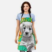 フローラパピーアート エプロン (着用した状態)