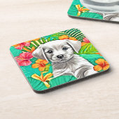 フローラパピーアート コースター (左側)