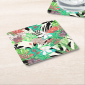 フローラパラダイスII スクエアペーパーコースター (アングル)