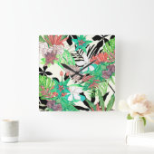 フローラパラダイスII スクエア壁時計 (ホーム)