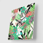 フローラパラダイスII スクエア壁時計 (傾斜)