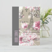 フローラパリエッフェルタワーヴィンテージブライダルシャワー 招待状 (スタンド正面)
