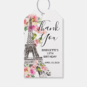 フローラパリエッフェルタワー誕生日パーティーの好意 ギフトタグ (正面)