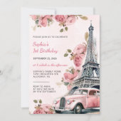 フローラパリエッフェルタワー1st誕生日パーティー 招待状 (正面)