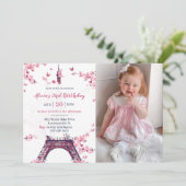 フローラパリエッフェルタワー2nd誕生日パーティー写真 招待状 (スタンド正面)