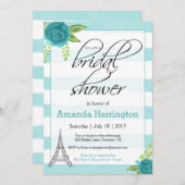 フローラパリブライダルシャワー招待 – 水彩 招待状 (正面/裏面)