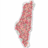 フローラパレスチナはパレスチナ人のための芸術の自由を地図に載せる シール (正面)