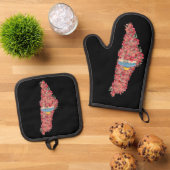 フローラパレスティナの地図ドーム 鍋つかみ&鍋敷きセット (トップダウン)