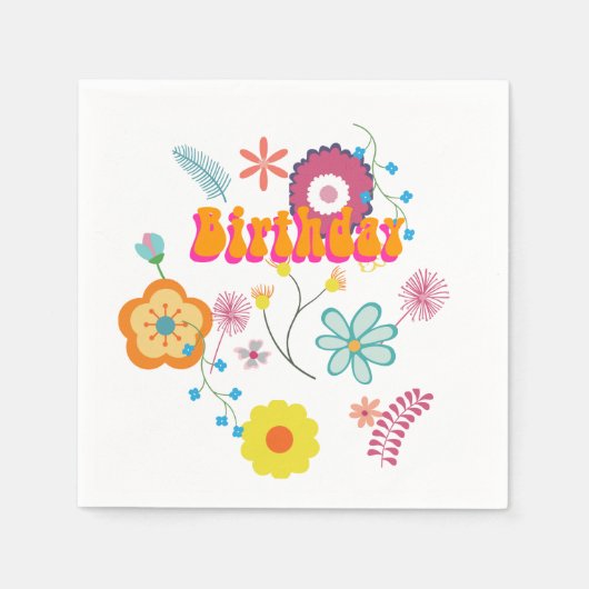 フローラパワカラフルーピンク スタンダードカクテルナプキン (正面)