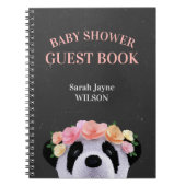 フローラパンダガールベビーシャワーゲストブック ノートブック (正面)