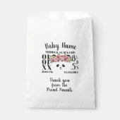 フローラパンダベアーガールベビー誕生統計50パック フェイバーバッグ (正面)