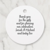 フローラパンダ熊ベビーシャワーありがとう フェイバータグ (裏面)