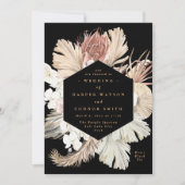 フローラパンパスグラストロピカルジャングルブラック 招待状 (正面)