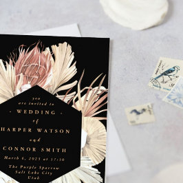 フローラパンパスグラストロピカルジャングルブラック 招待状