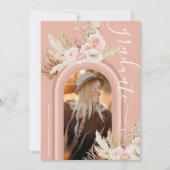 フローラパンパスグラスフォト卒業招待状 招待状 (正面)