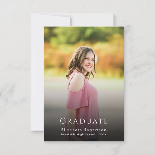 フローラパンパスグラス写真卒業発表 招待状 (正面)