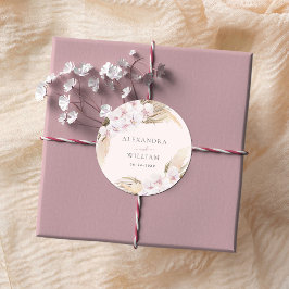 フローラパンパスグラス結婚トロピカル ラウンドシール