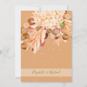 フローラパンパスグラス葉オレンジエレガントな結婚式 招待状 (裏面)