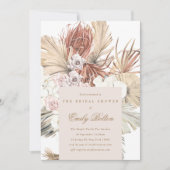 フローラパンパストロピカルグラスブライダルシャワー 招待状 (正面)