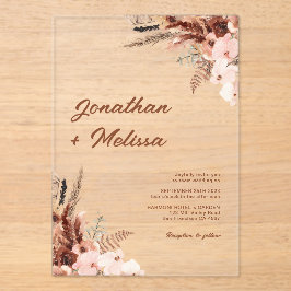 フローラパンパ素朴ステラコッタ結婚脚本 アクリル招待状