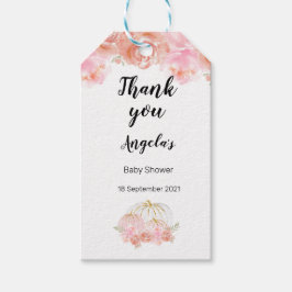 フローラパンプキモダンンありがとうラベル。 ギフトタグ