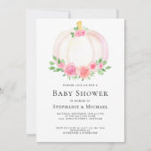 フローラパンプキンカップルベビーシャワー招待状 招待状 (正面)
