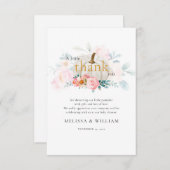 フローラパンプキンガールベビーシャワー秋 サンキューカード (正面/裏面)