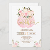 フローラパンプキンサンクスギビングディナー招待状 招待状 (正面/裏面)