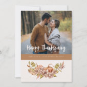 フローラパンプキンサンクスギビング秋ホリデーカード シーズンカード (正面)