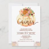 フローラパンプキンフレンドシビングディナー招待状 招待状 (正面)