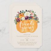 フローラパンプキンフ与えレンズディナー招待状 招待状 (正面/裏面)