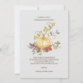 フローラパンプキン感謝祭ディナー招待状 招待状 (正面)