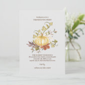フローラパンプキン感謝祭ディナー招待状 招待状 (スタンド正面)