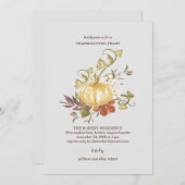 フローラパンプキン感謝祭ディナー招待状 招待状 (正面/裏面)