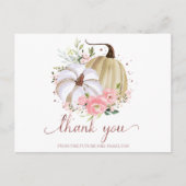 フローラパンプキン秋ブライダルシャワーサンキューポスカ ポストカード (正面)