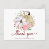 フローラパンプキン秋ブライダルシャワーサンキューポスカ ポストカード (正面)