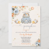 フローラパンプキン素朴ドライブバイベイビーシャワー 招待状 (正面)