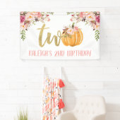 フローラパンプキン2nd Birthdayバナー-ガール 横断幕 (インサイチュ)