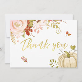 フローラパンプキ感謝していンユー素朴秋秋シャワー サンキューカード