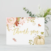 フローラパンプキ感謝していンユー素朴秋秋シャワー サンキューカード (スタンド正面)