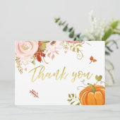 フローラパンプキ感謝していンユー素朴秋秋シャワー サンキューカード (スタンド正面)