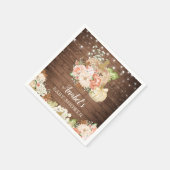 フローラパンプキ素朴ンウッド秋ベビーシャワー スタンダードカクテルナプキン (角)