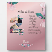 フローラパーソナライズされたとコラージュ フォトプラーク (正面)