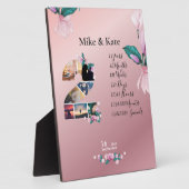 フローラパーソナライズされたとコラージュ フォトプラーク (側面)