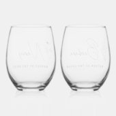 フローラパーソナライズされたの母 ステムなしワイングラス (裏面)