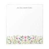 フローラパーソナライズされたの花の名前とメッセージ ノートパッド (正面)