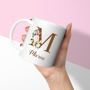 フローラパーソナライズされたの花嫁の手紙Mギフト コーヒーマグカップ