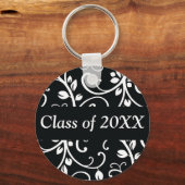 フローラパーソナライズされたのSwirlクラス キーホルダー (正面)