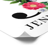 フローラパーソナライズされたアルファベットJモノグラム ポスター (角)